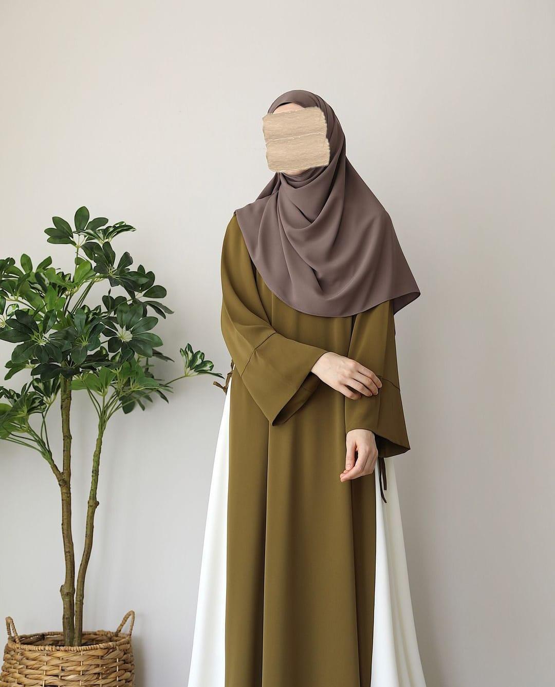Georgette Plain Full Abaya With Stoller