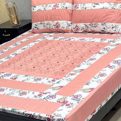 3 Pcs Cotton Sotton Patchwork Double Bedsheet